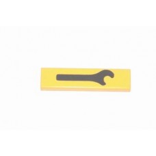 Part 2431px7 Yellow Tile 1 x 4 with Black Spanner Wrench Pattern 